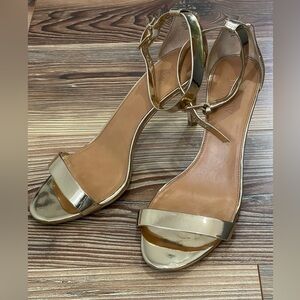 J. Crew Gold Heeled Sandals